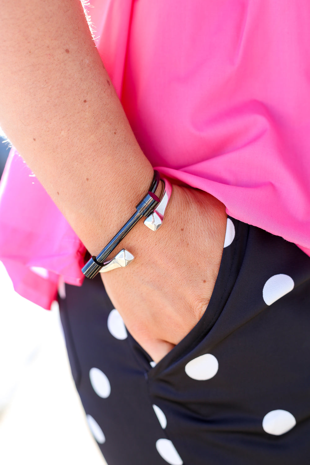 Black Screw Cuff Bracelet