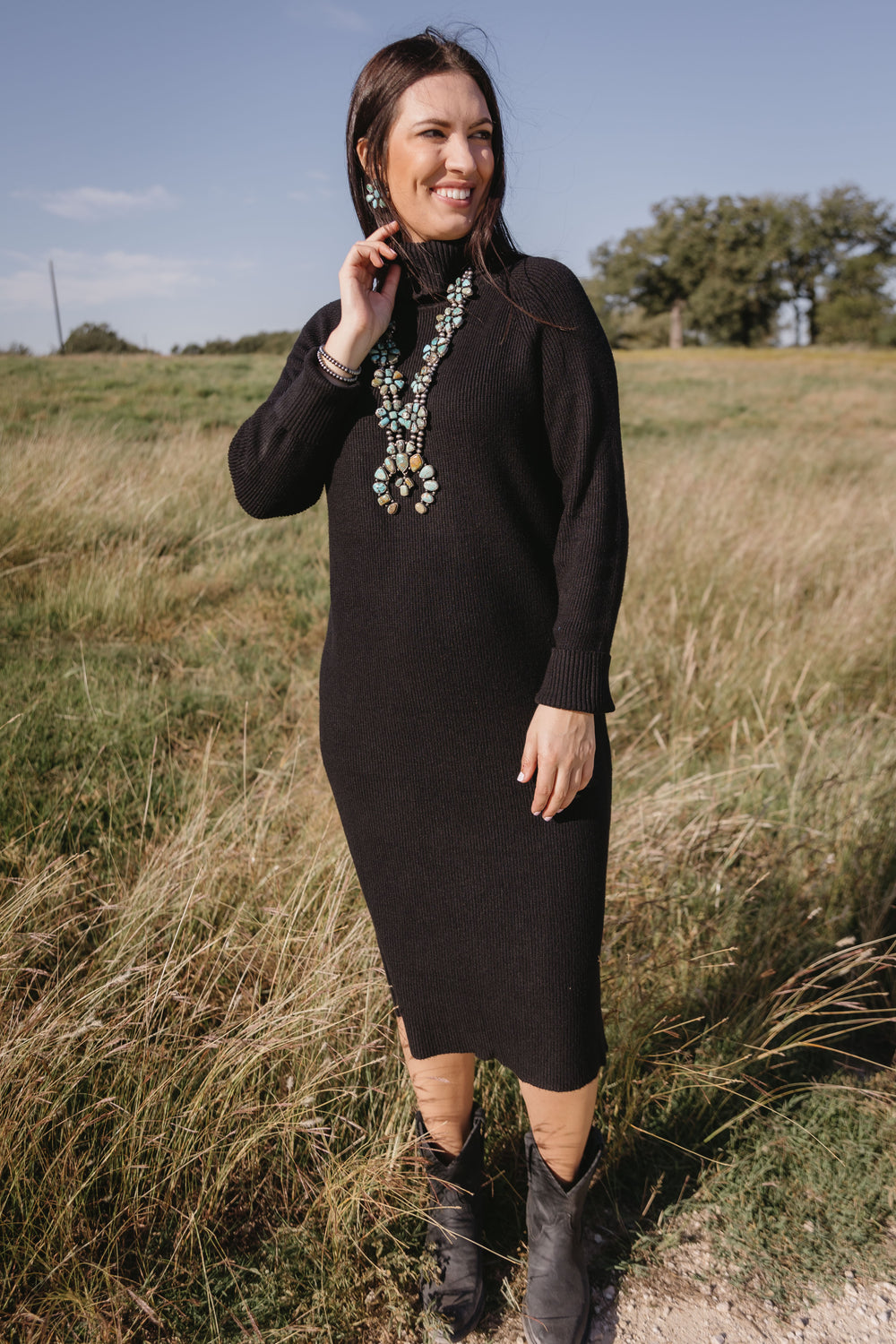 Black Turtleneck Sweater Dress