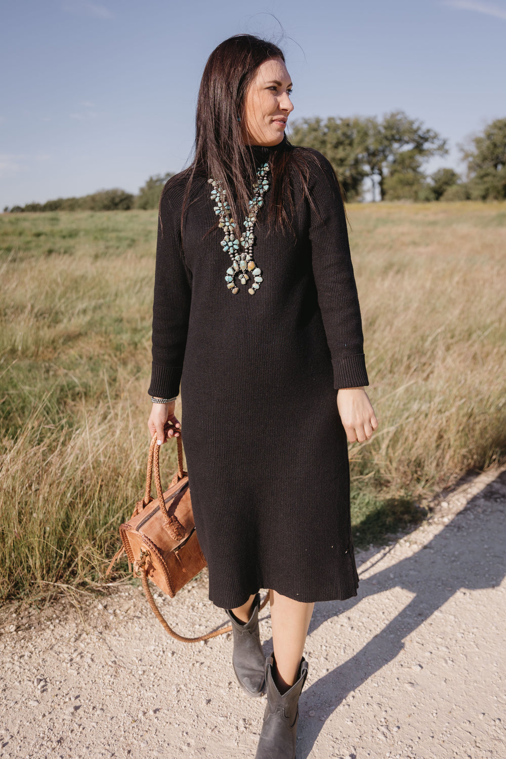 Black Turtleneck Sweater Dress