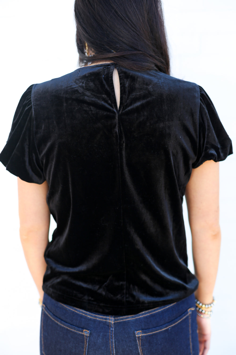 Black Vanessia Ruffle Sleeve Blouse