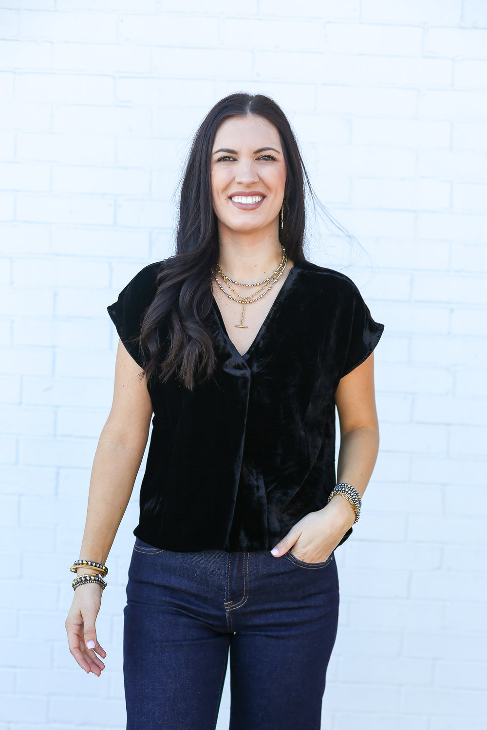 Black Velvet Kristen Blouse