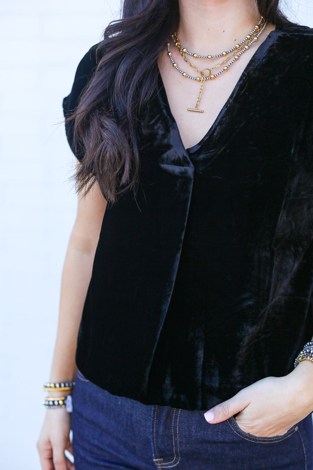 Black Velvet Kristen Blouse