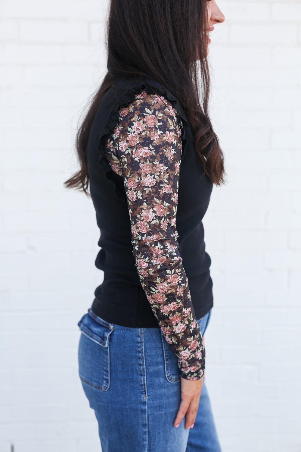 Bridgette Frayed Hem Black Tank