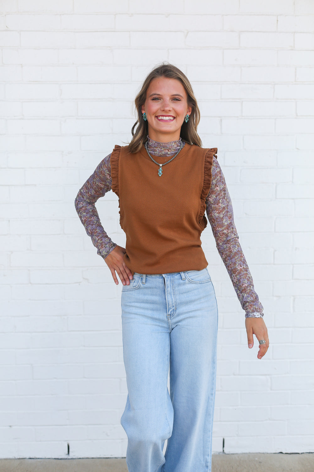 Bridgette Frayed Hem Cappiccino Tank