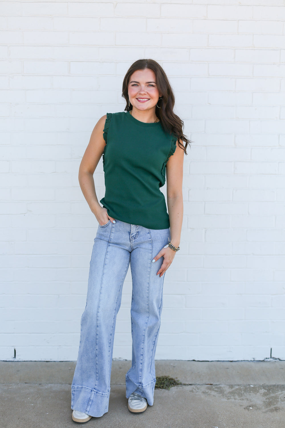 Bridgette Frayed Hem Rainforest Tank