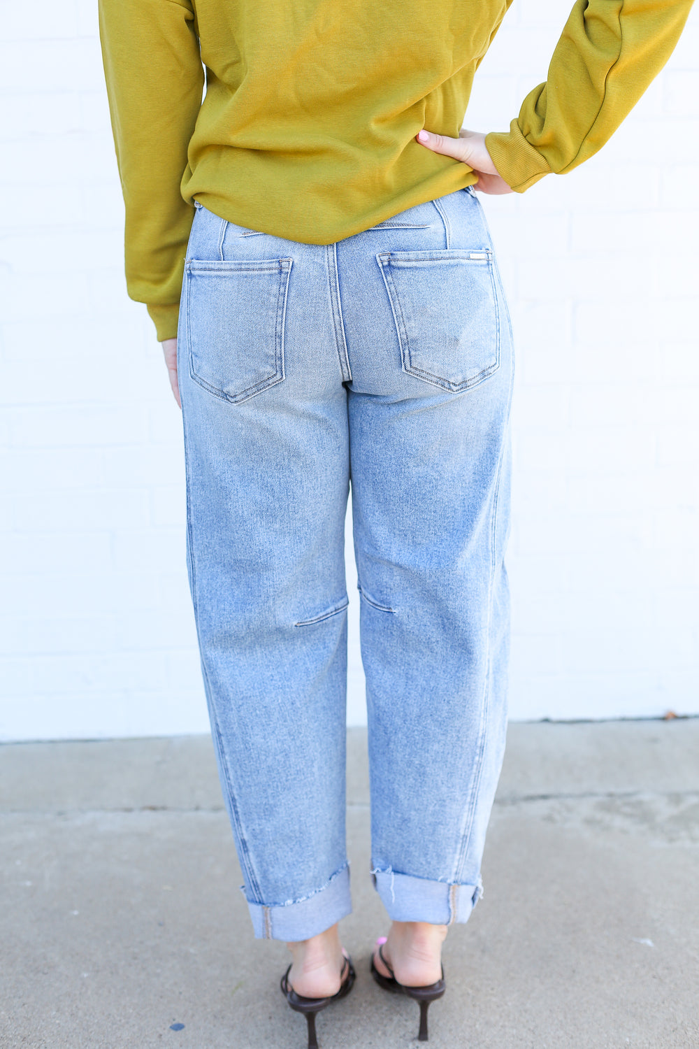 Britton Drawstring Slouchy Barrel Jeans