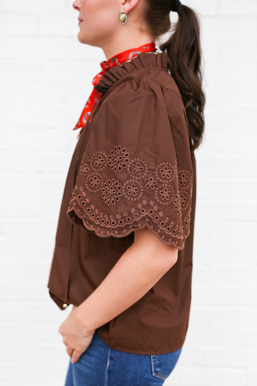Brown Prairie Rose Blouse