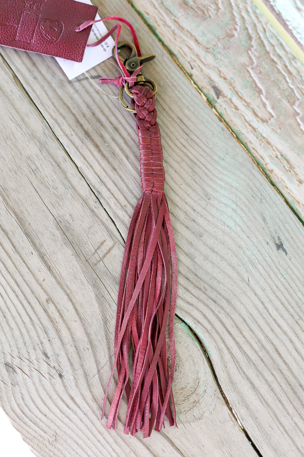 Burgundy Hook Tassel Charm