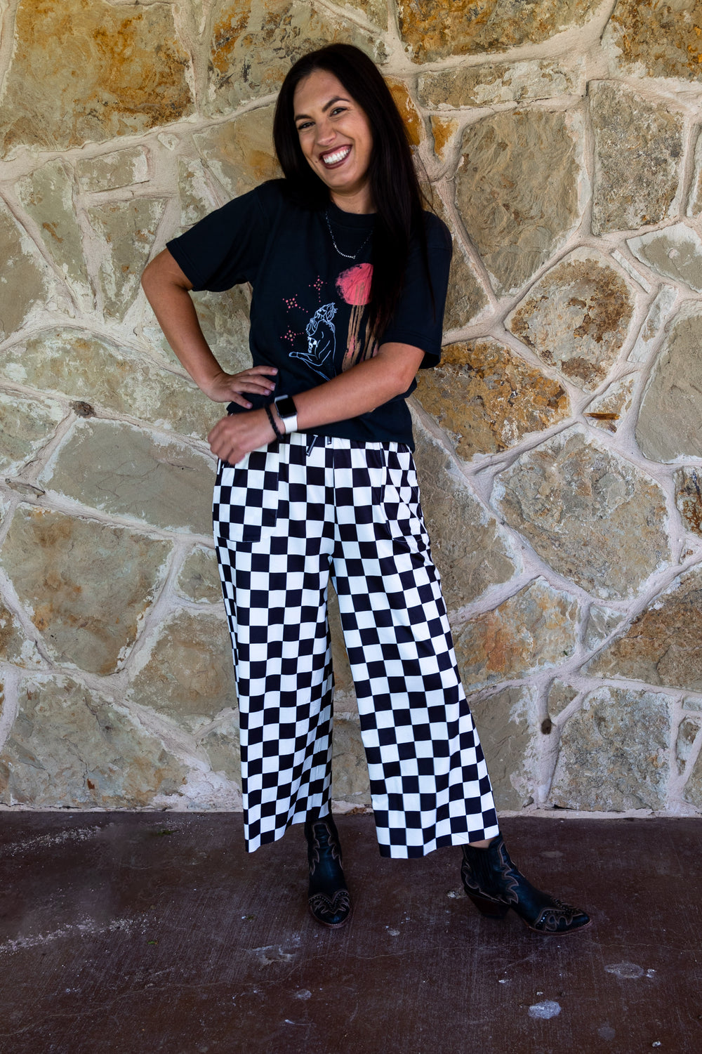 Checkered Crop Pants