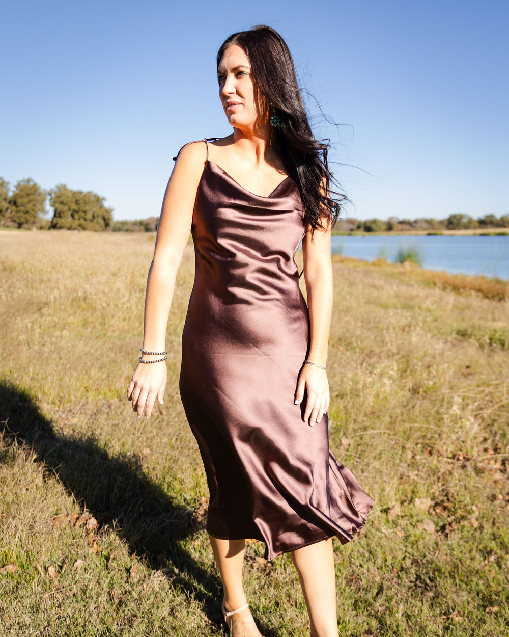 Copper Satin Dress