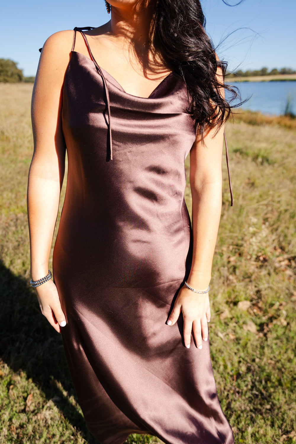 Copper Satin Dress