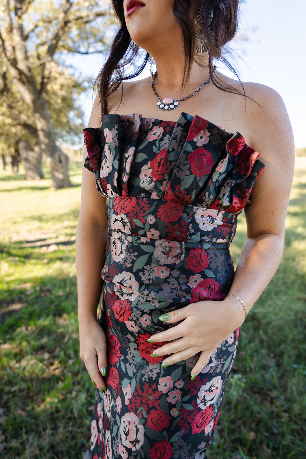 Cosmopolitan Floral Strapless Dress