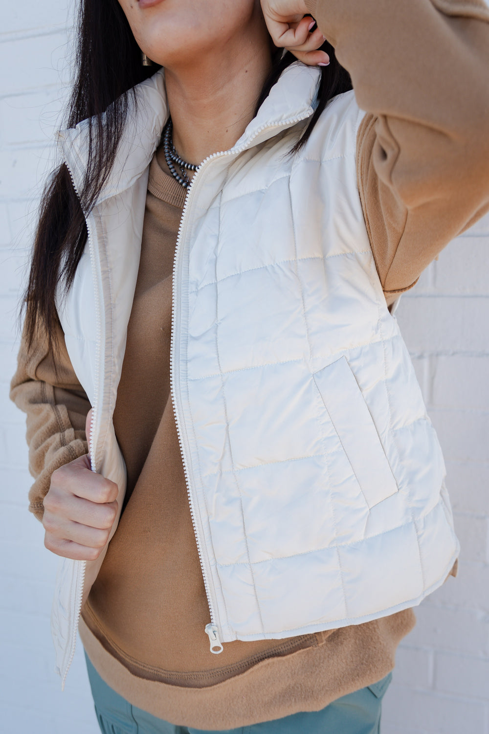 Cream Puffer Vest