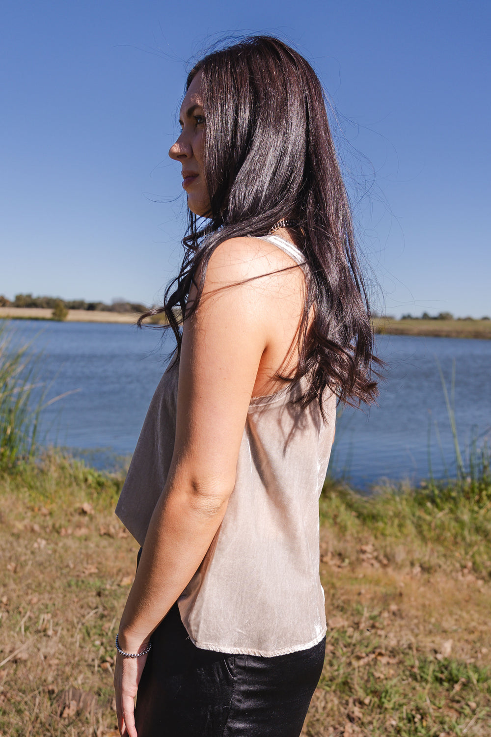 Cream Velvet Tank