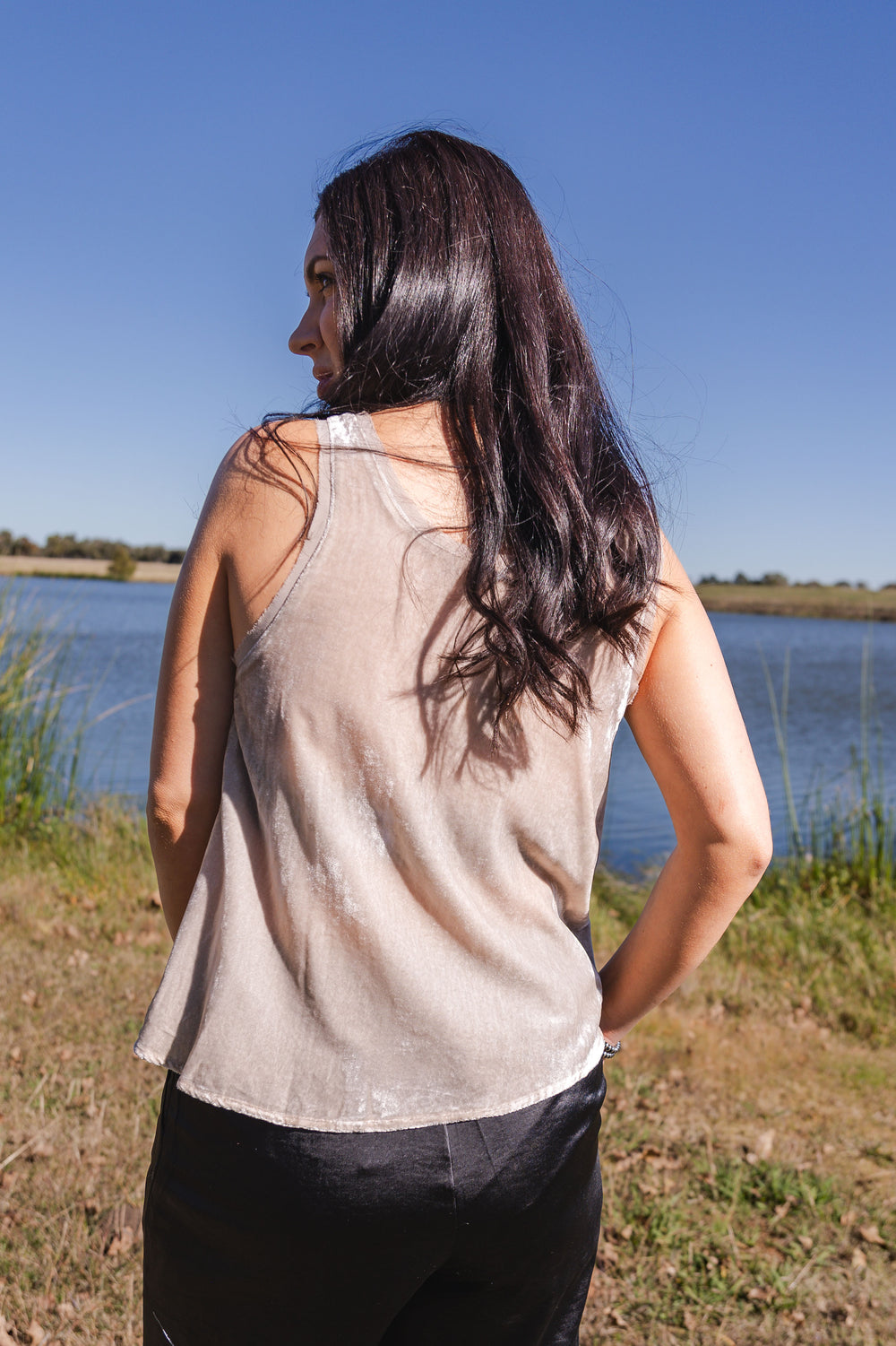 Cream Velvet Tank