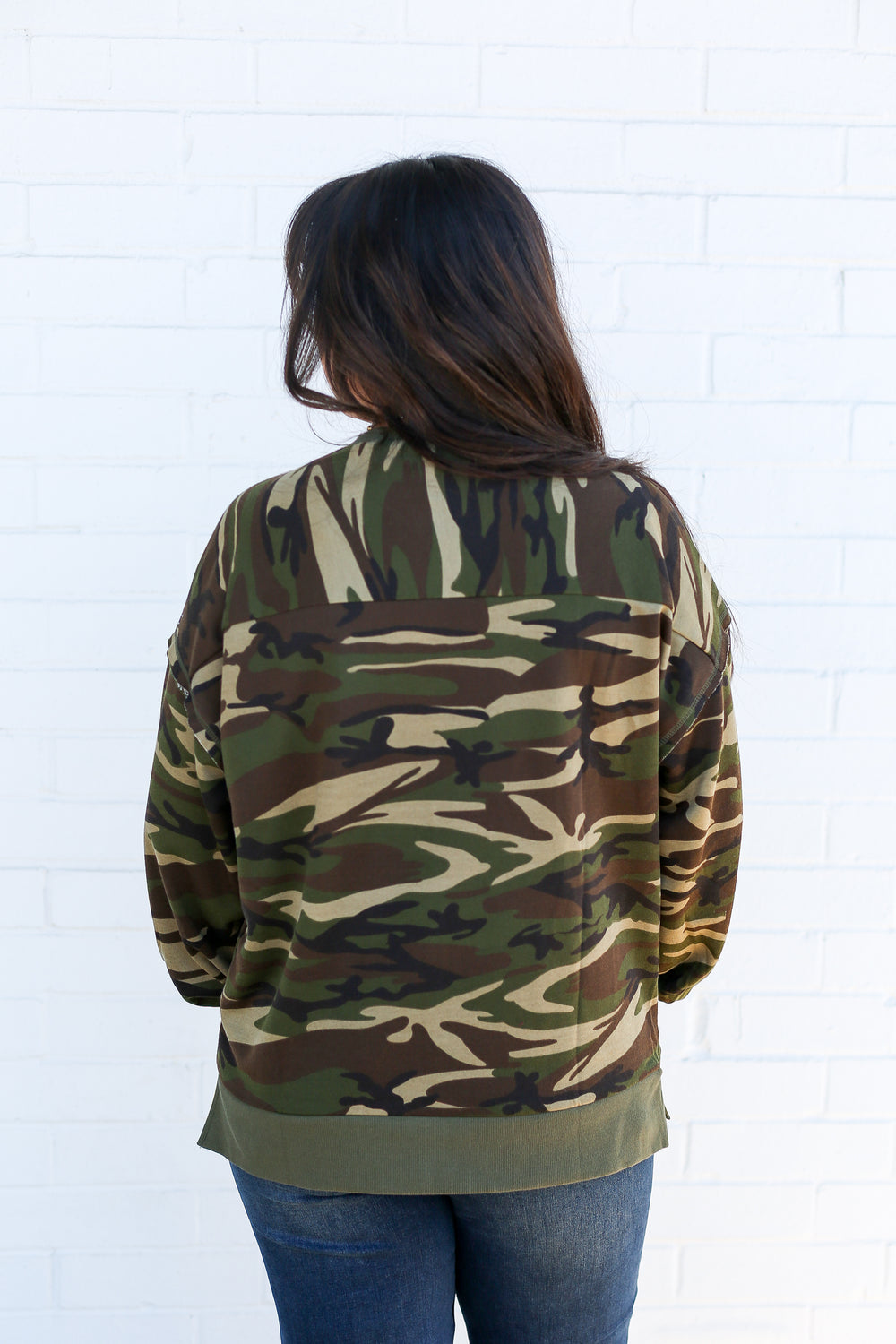 Camo Green Long Sleeve Top
