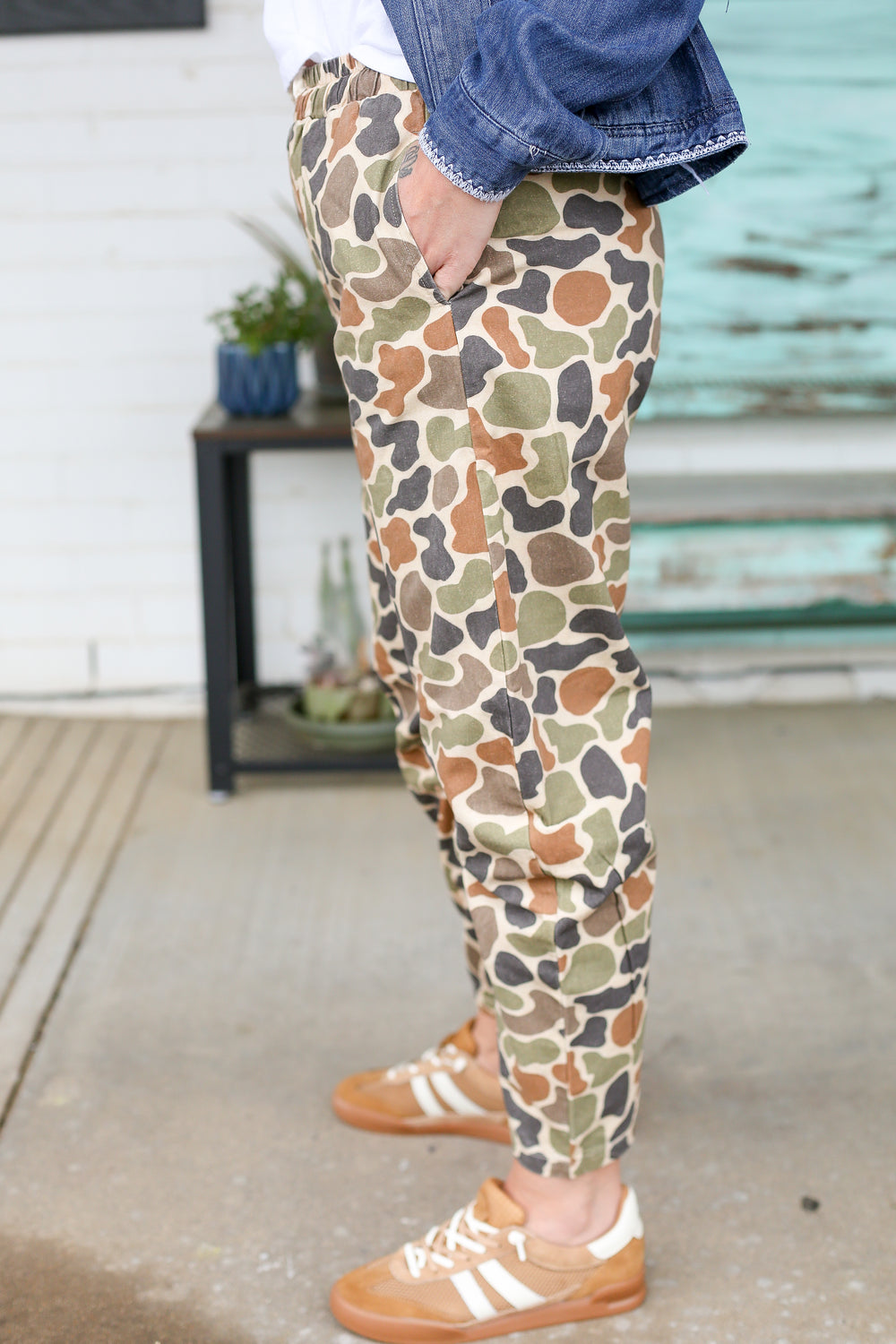 Camo Printed Barrel Pants