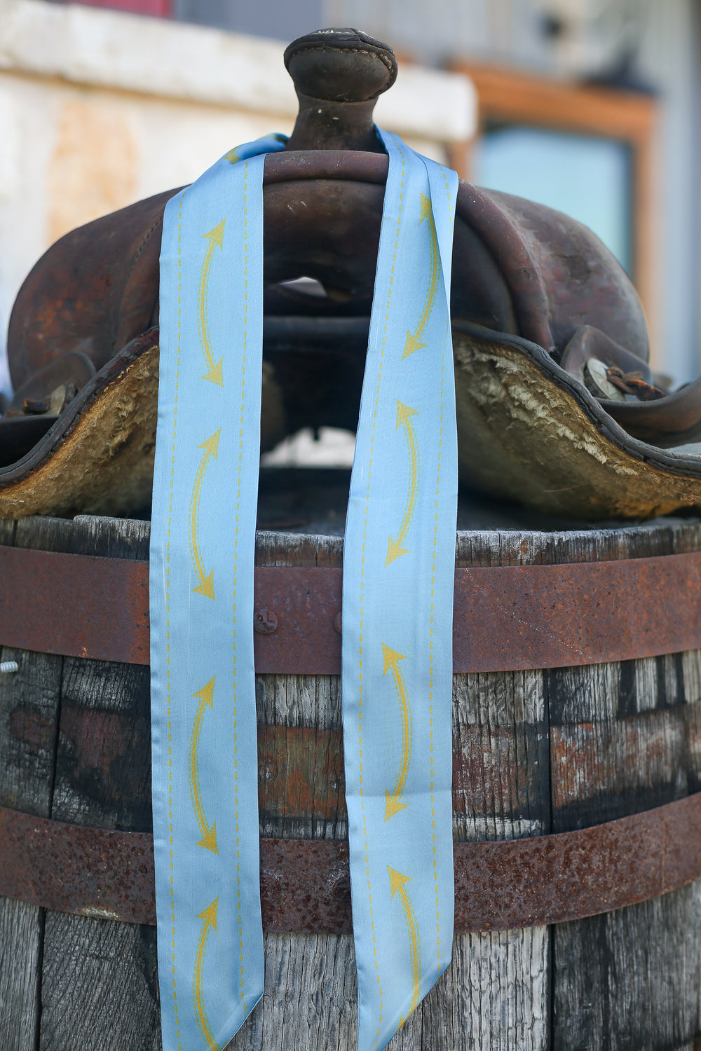 Chambray Smiley Pocket Twilly