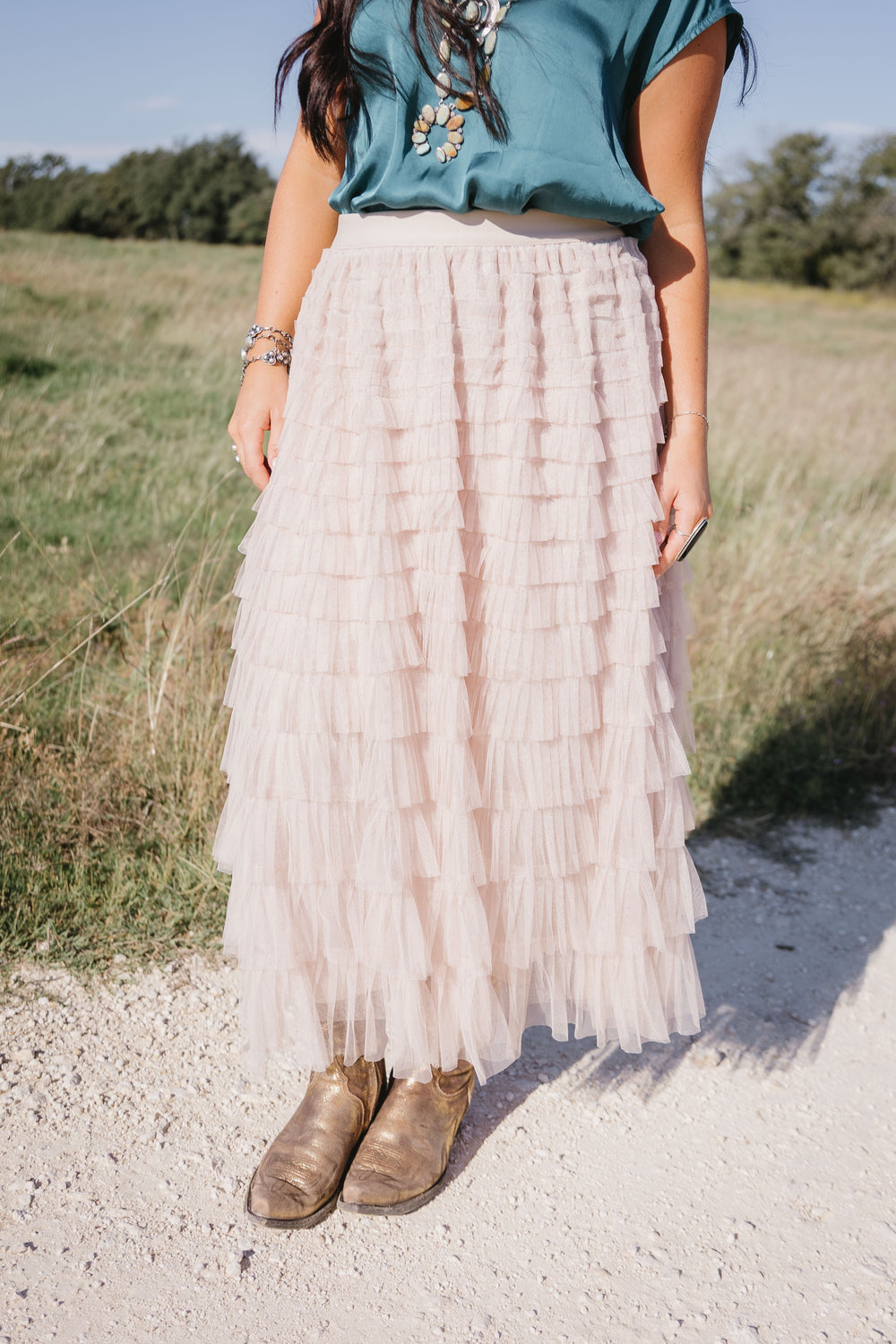 Champagne Ruffle Skirt