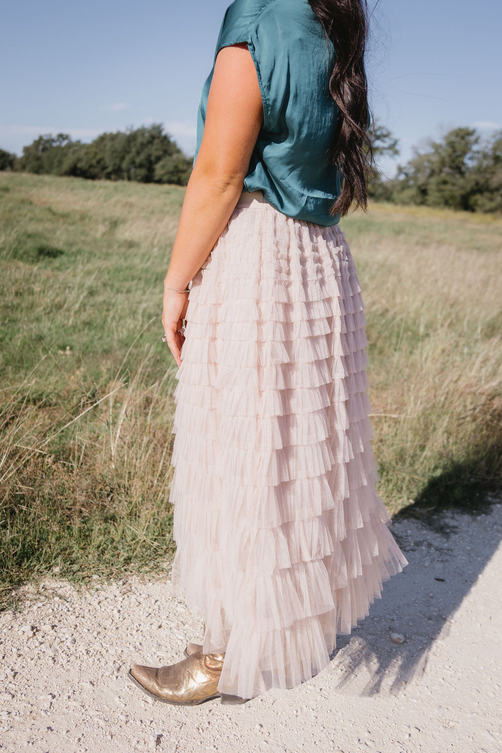 Champagne Ruffle Skirt