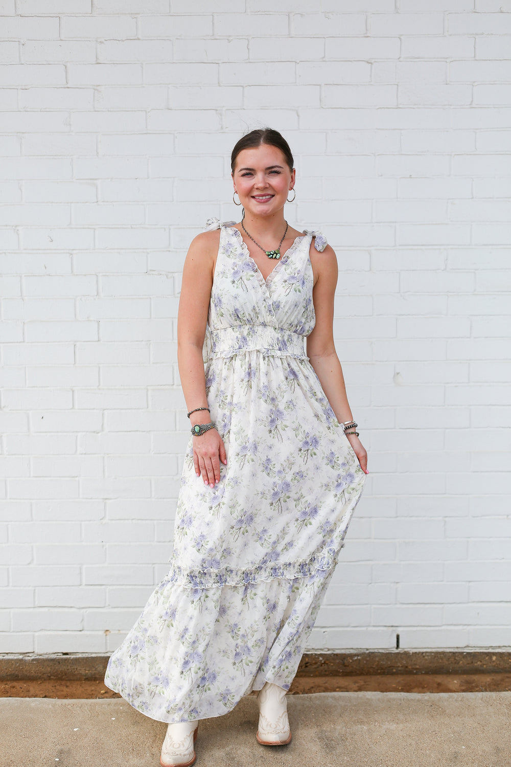 Charlotte Baby Blues Floral Printed Dress