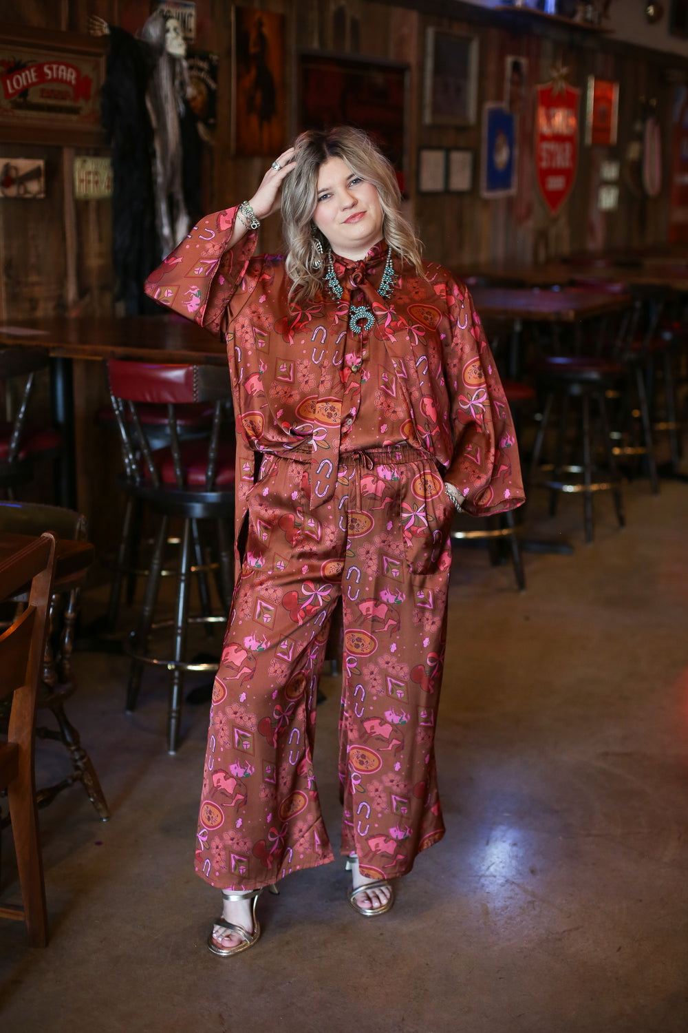 Cherie Bronze Satin Set