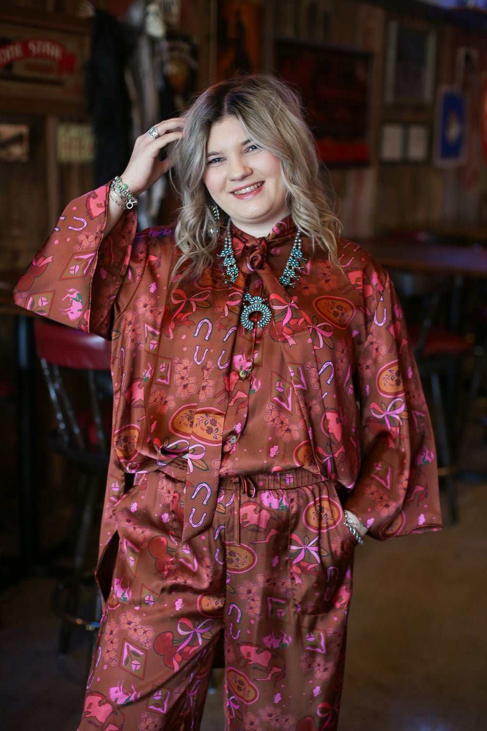 Cherie Bronze Satin Set