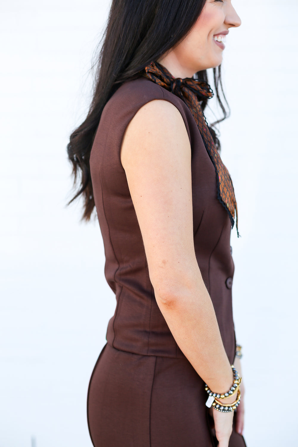 Chocolate Heavy Knit Flare Set