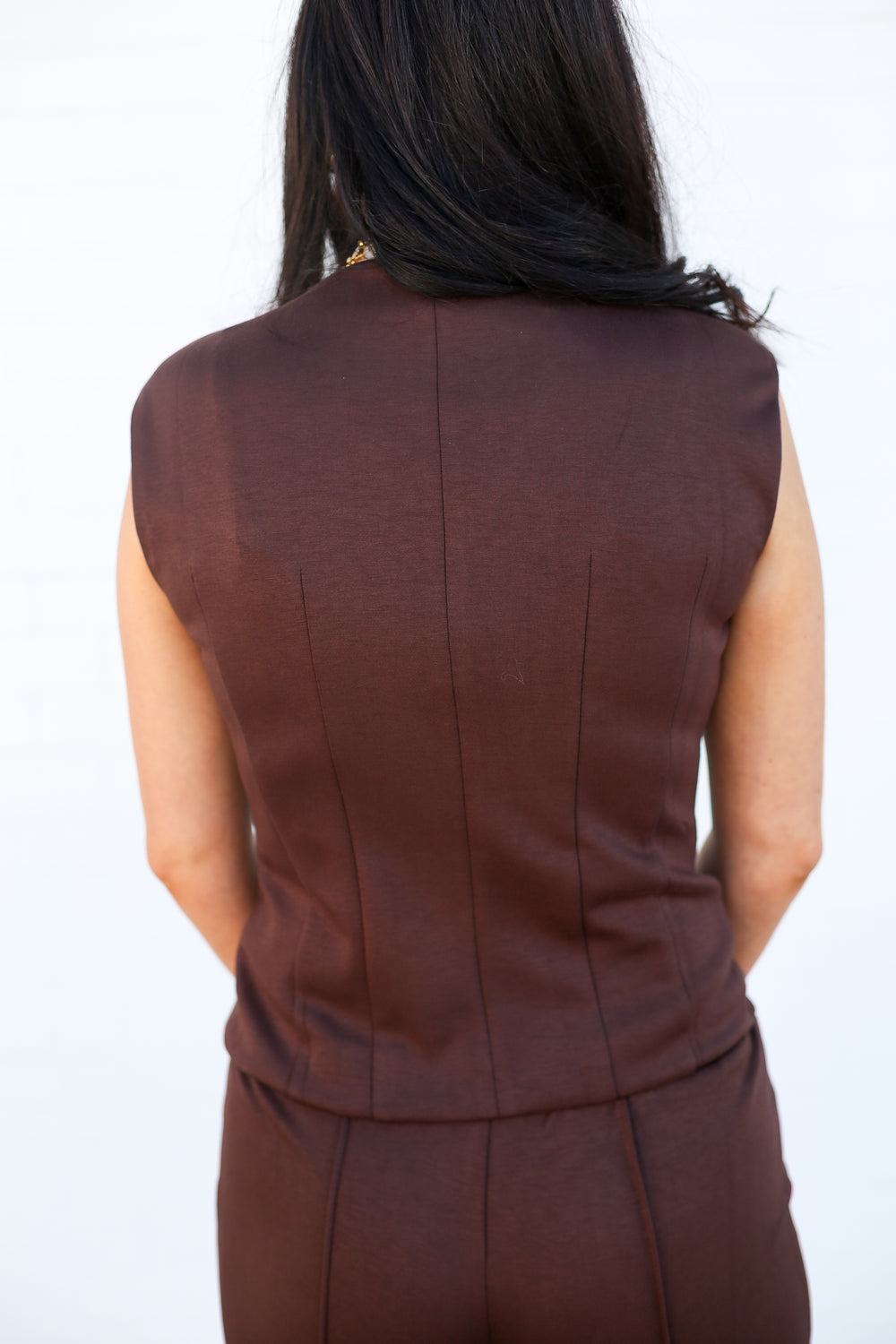 Chocolate Heavy Knit Flare Set