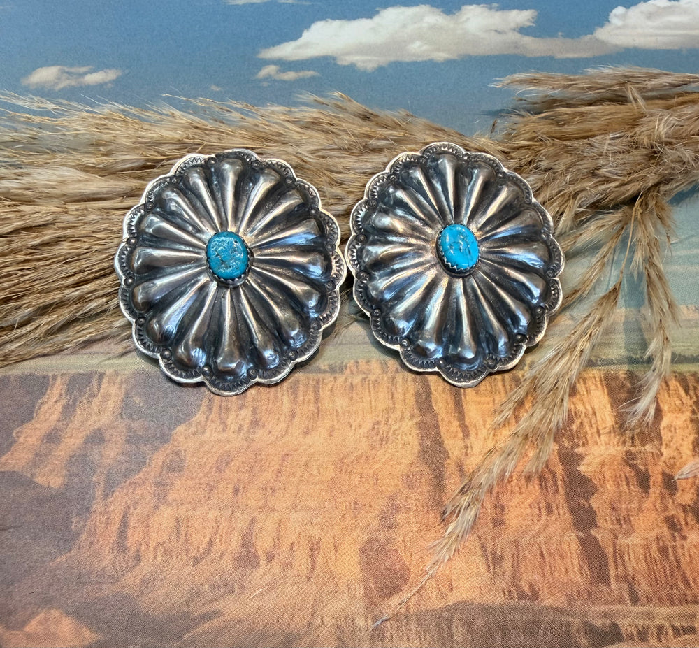 Concho and Turquoise Earrings
