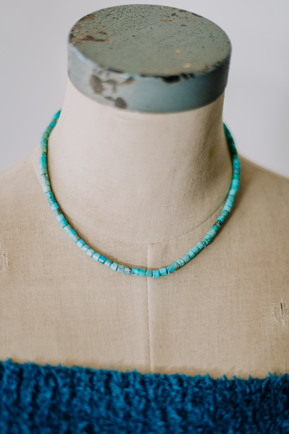 Corrane Smith Kingman Rolled Turquoise Necklace