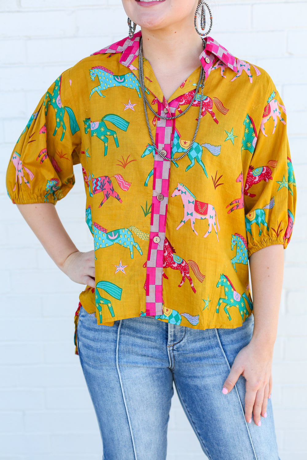 Cosmic Cowgirl Button Down Blouse