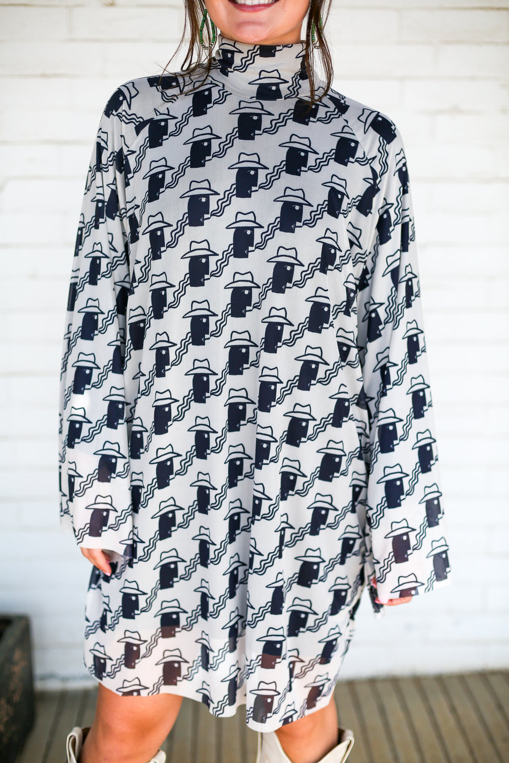 Cowboy Mesh Tunic Dress