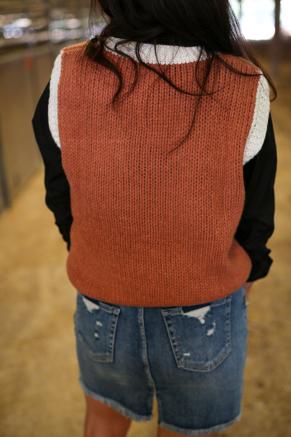 Cowgirls Cognac Charm Sleeveless Sweater