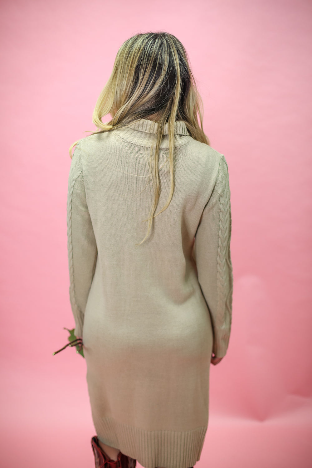Cream Cable Knit Sweater Dress PUNCHY'S Cream Cable Knit Sweater Dress PUNCHY'S