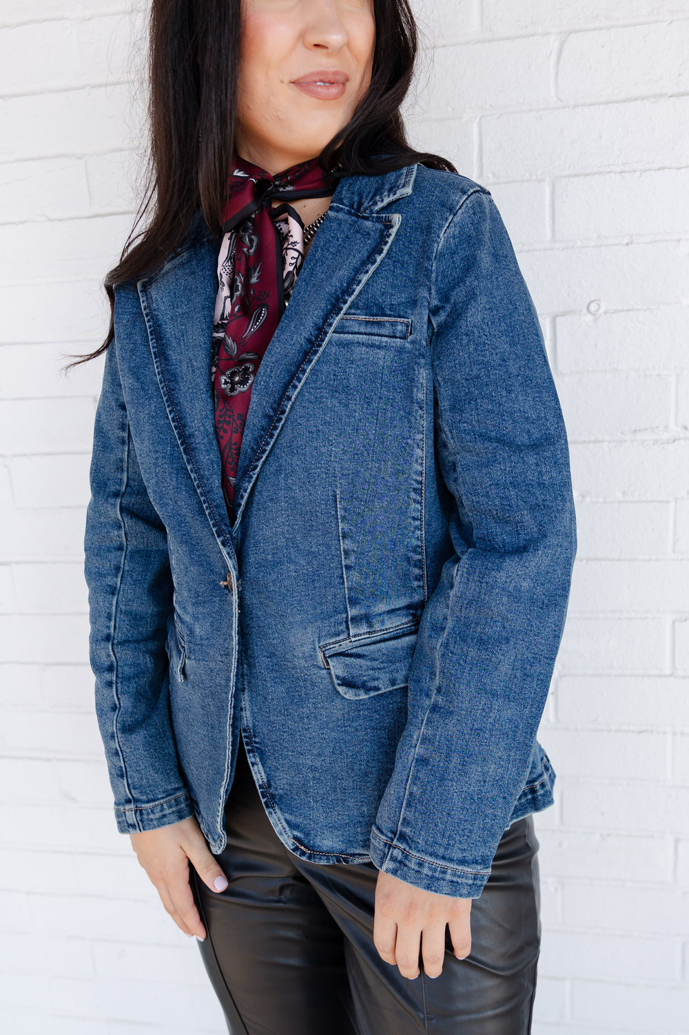 Dark Wash Denim Blazer