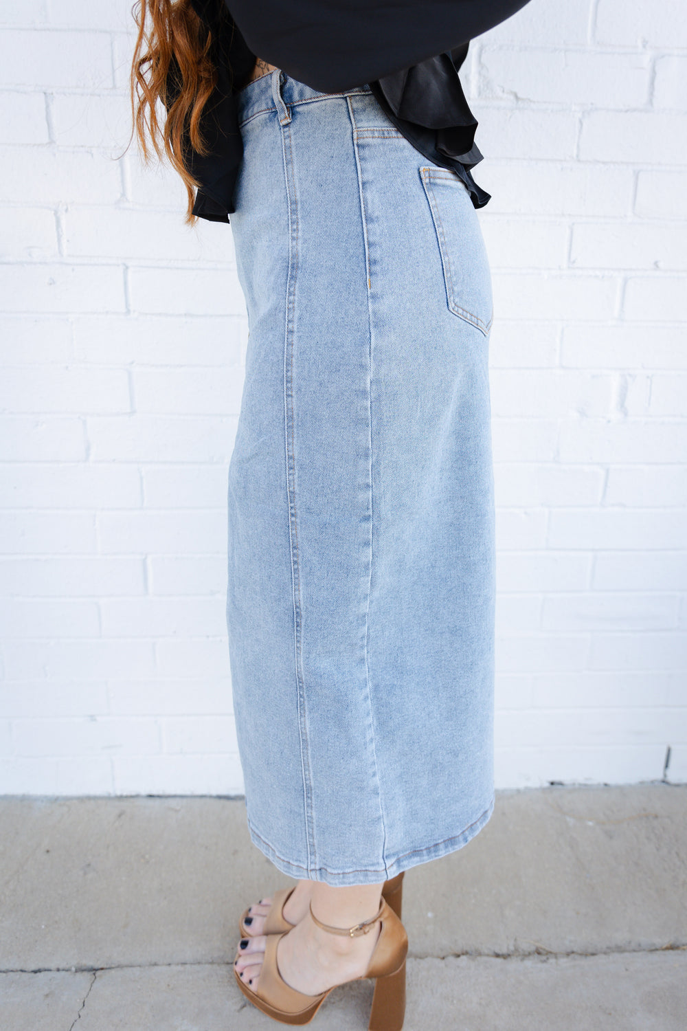 Denim Midi Skirt