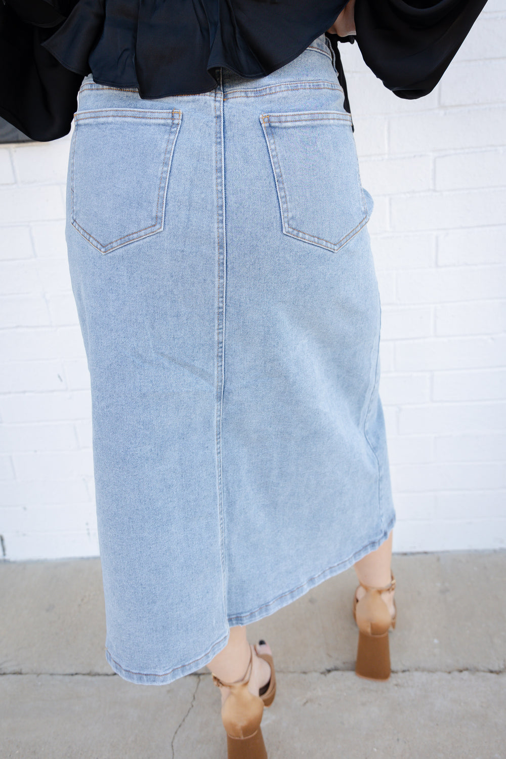 Denim Midi Skirt