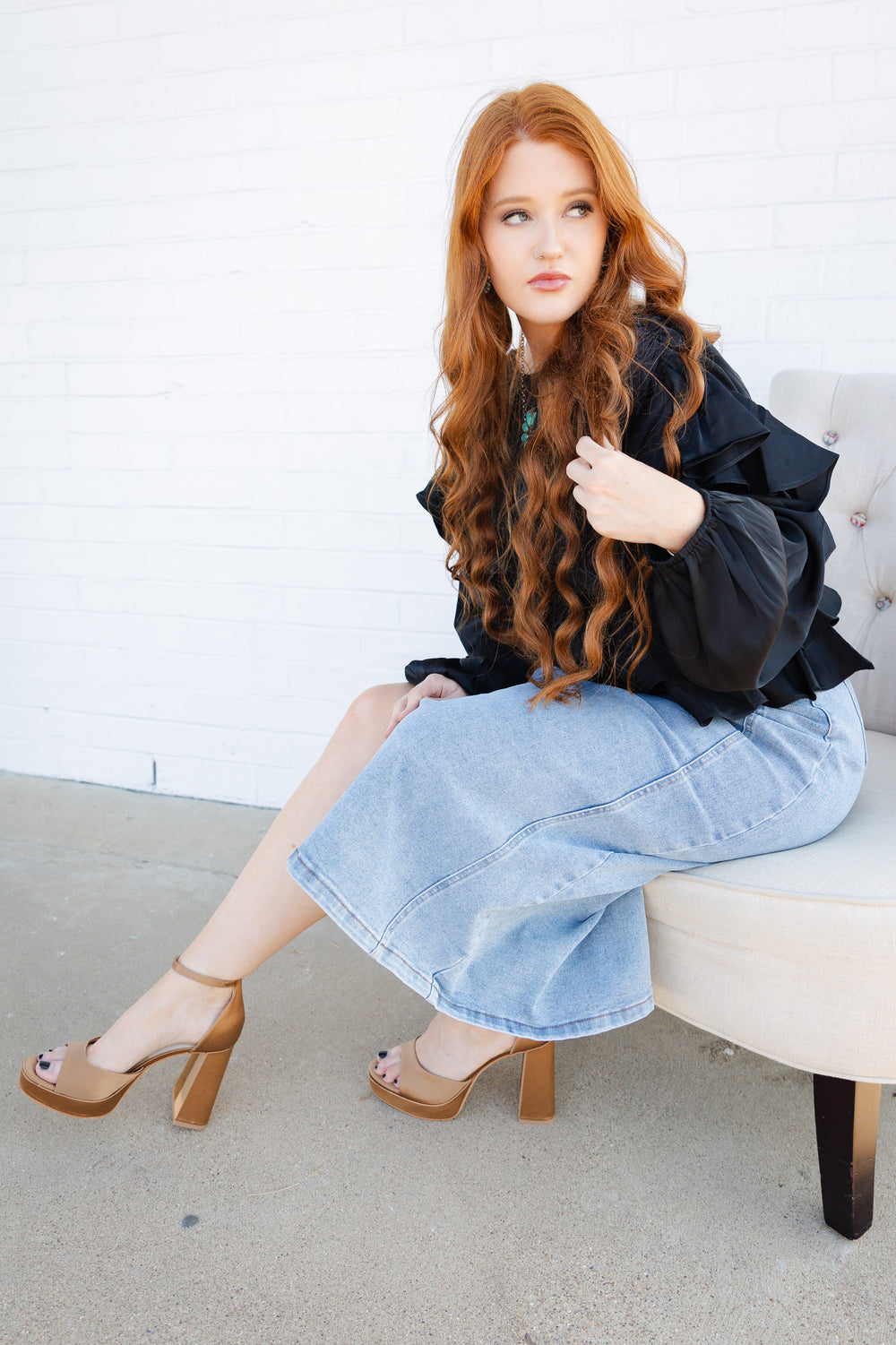 Denim Midi Skirt