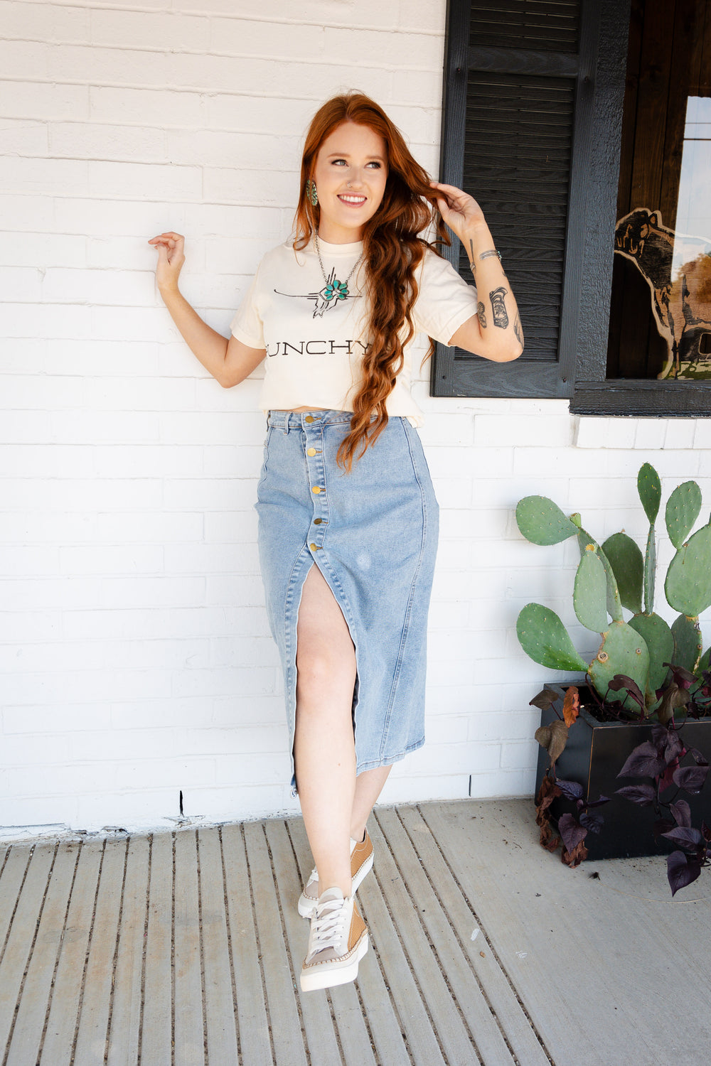 Denim Midi Skirt