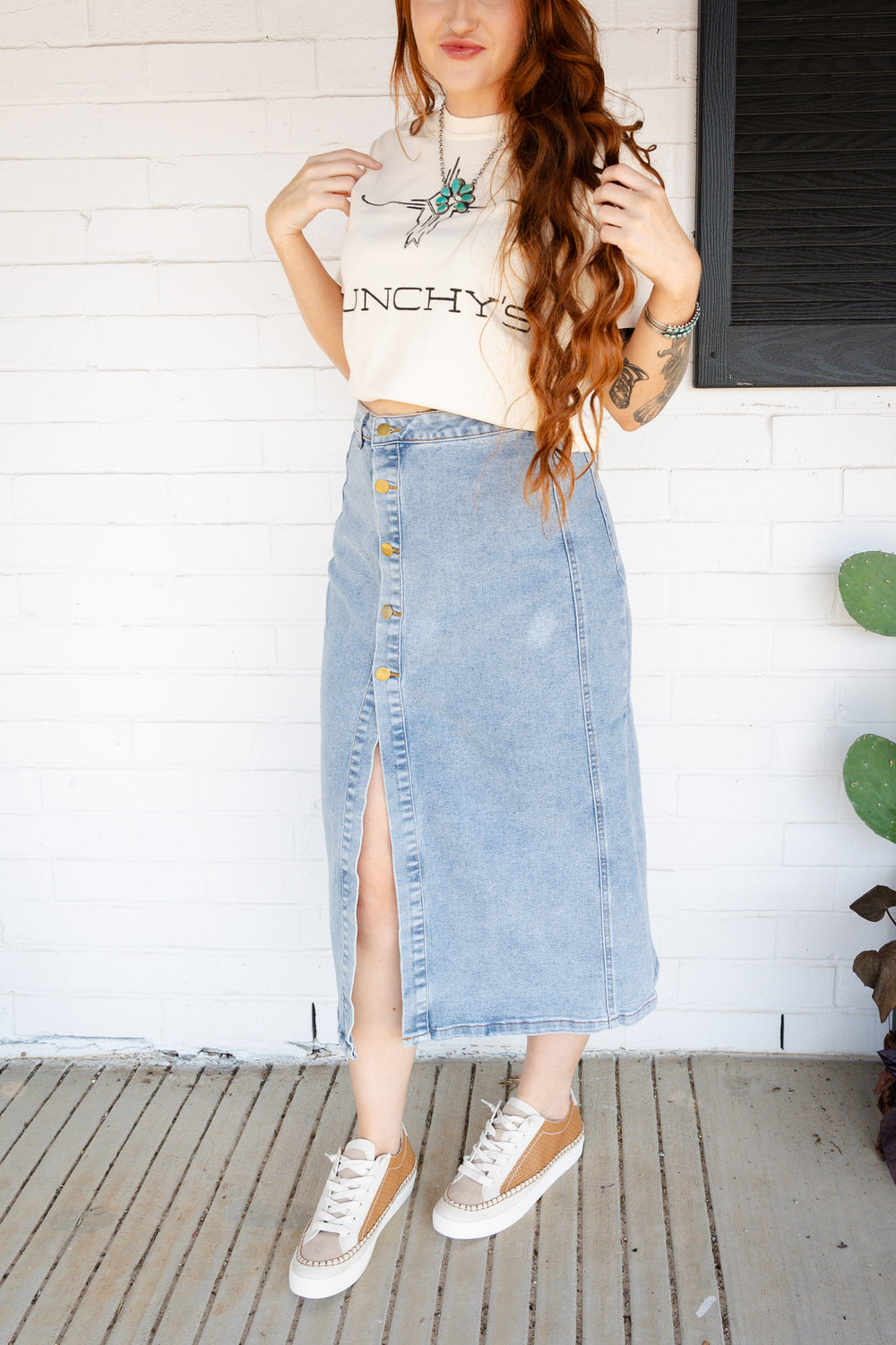 Denim Midi Skirt