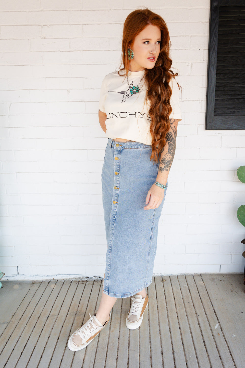 Denim Midi Skirt