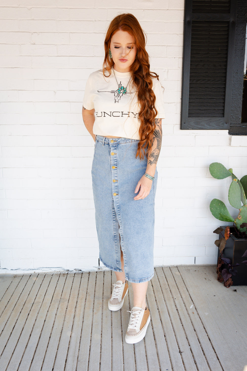 Denim Midi Skirt