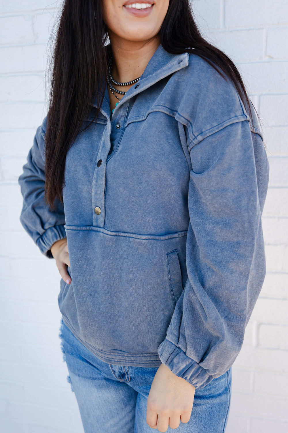 Denim Mineral Washed Sweater