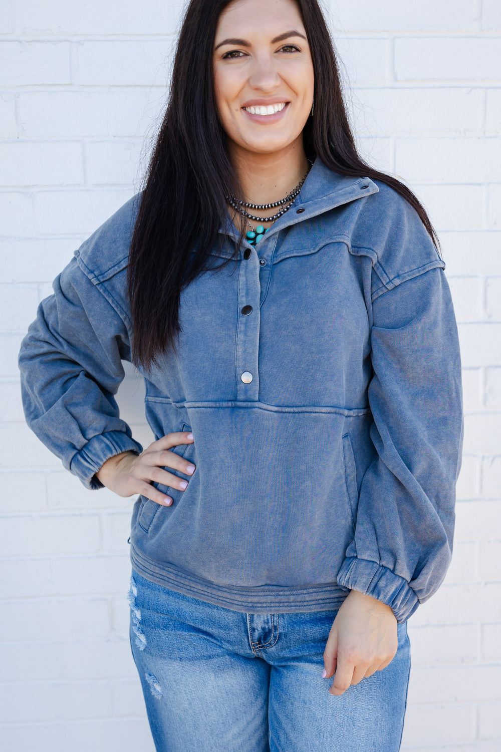 Denim Mineral Washed Sweater