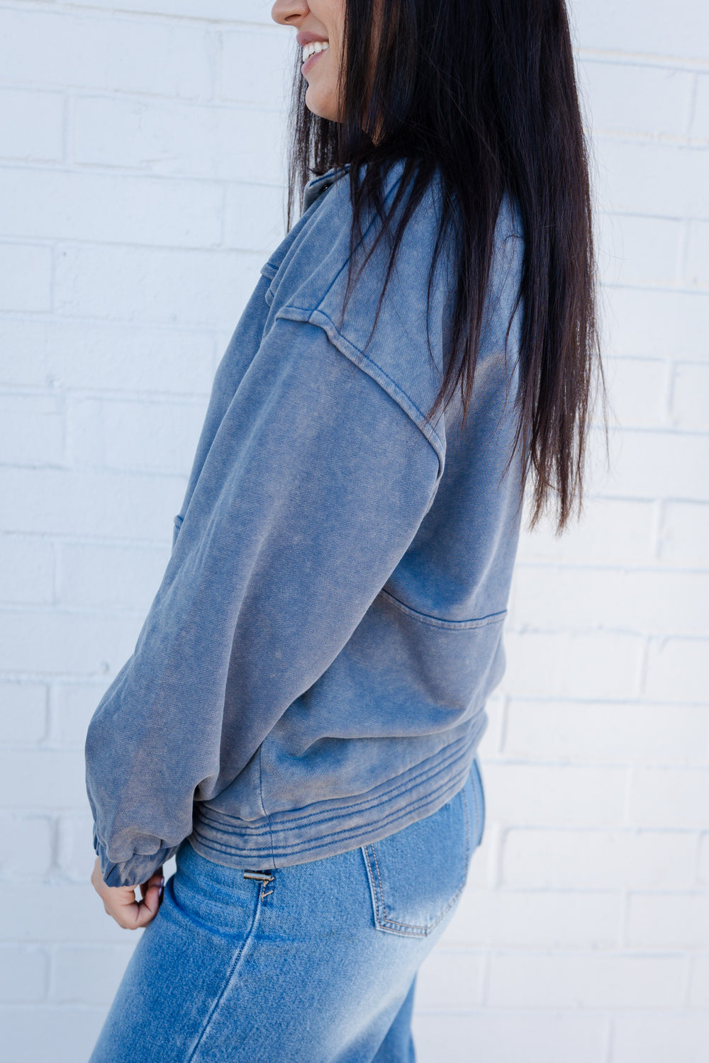 Denim Mineral Washed Sweater