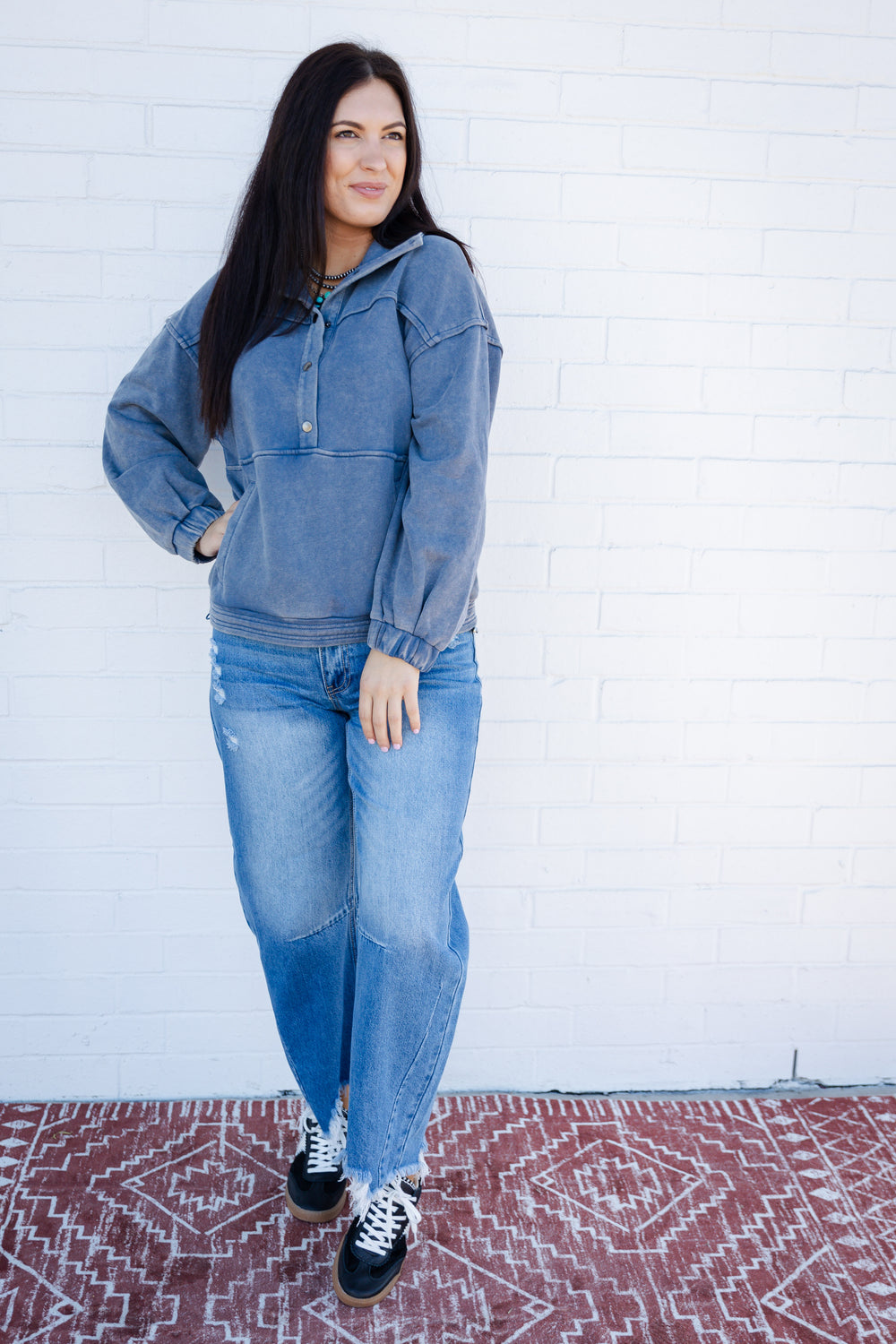 Denim Mineral Washed Sweater