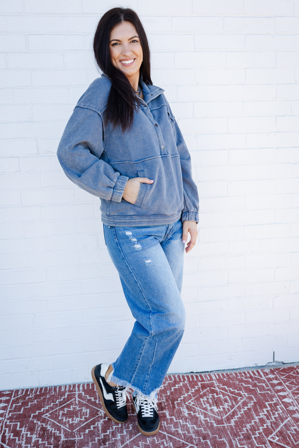 Denim Mineral Washed Sweater