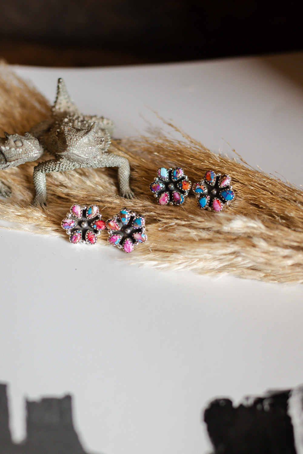 Dahlia Flower Clusters Earring