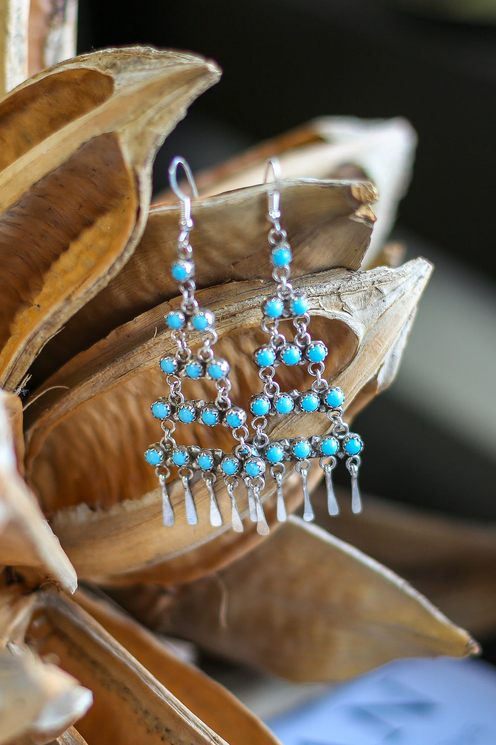 Dainty Chandelier Turquoise Earrings